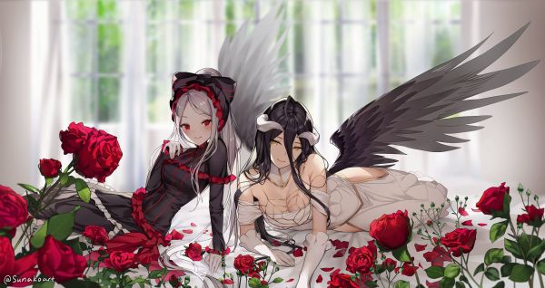 Overlord anime,Shalltear,albedo Overlord,demon girl,vampyyrit,siivet