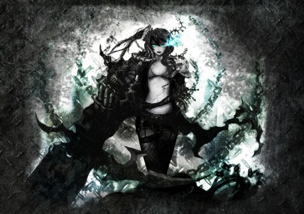 Anime,Chicas anime,arma,Black Rock Shooter,Fuerza Black Rock Shooter,oscuridad