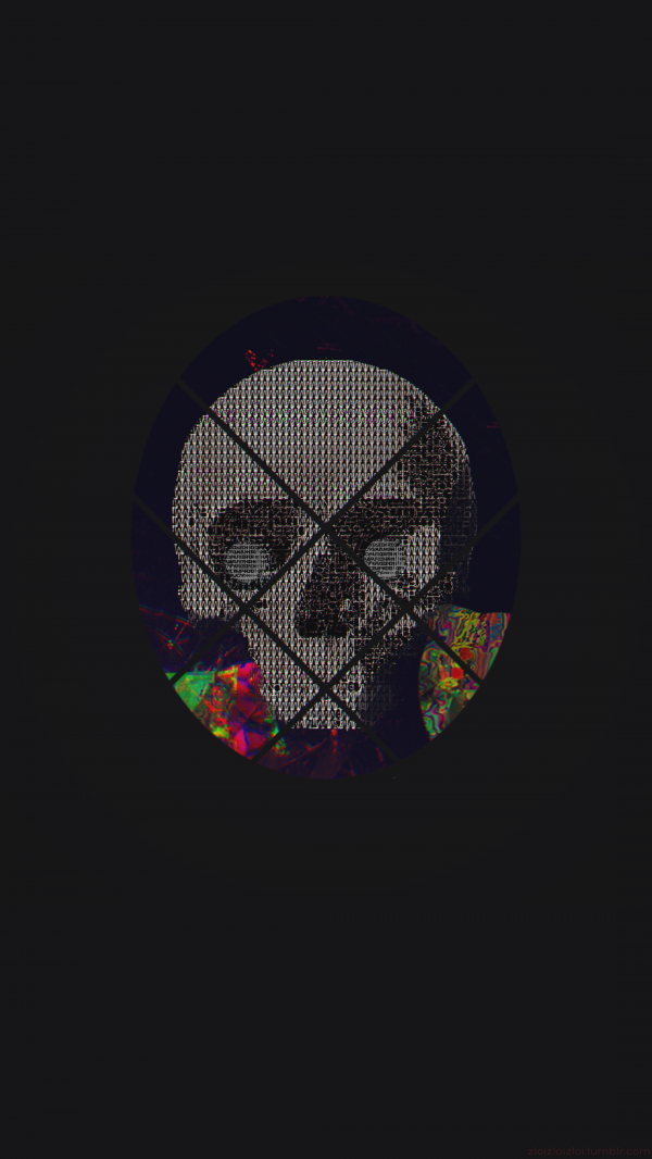 skull, ASCII art, abstract, glitch art