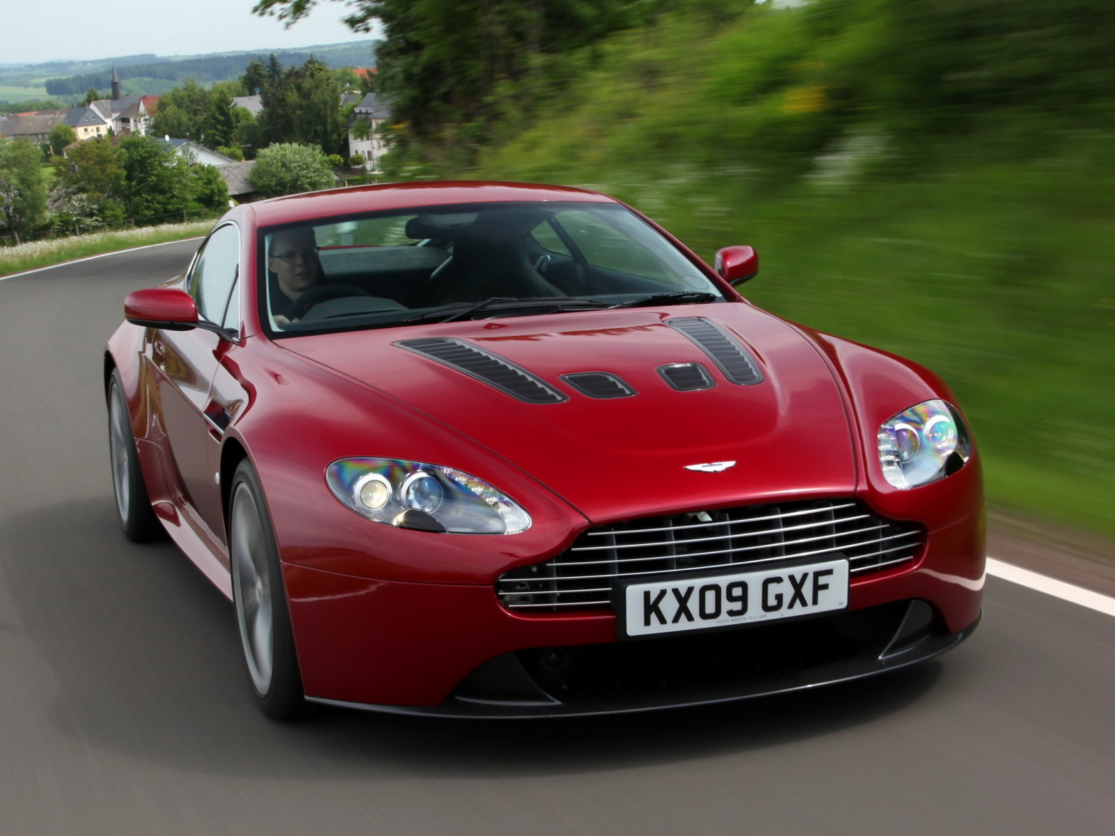 Aston Martin, V12, Zagato, 2012, rot, Vorderansicht, Autos, Stil, Geschwindigkeit, Natur