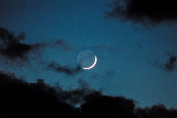 awan,menanam,Bulan,langit,suasana,sabit