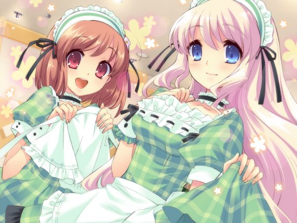 ilustrácie,anime,karikatúra,flyable Heart,šaty,zástera