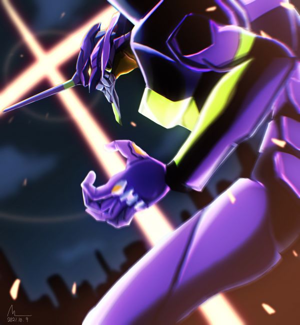 EVA Unit 01,Neon Genesis Evangelion,anime,mechs,Super Robot Taisen,kunstværk