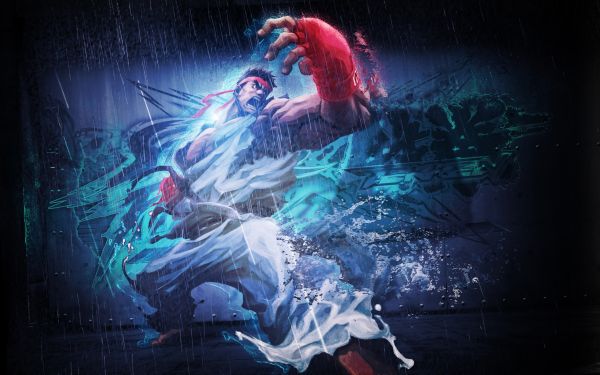 Street Fighter X Tekken,Ryu,angry,rain,clothes