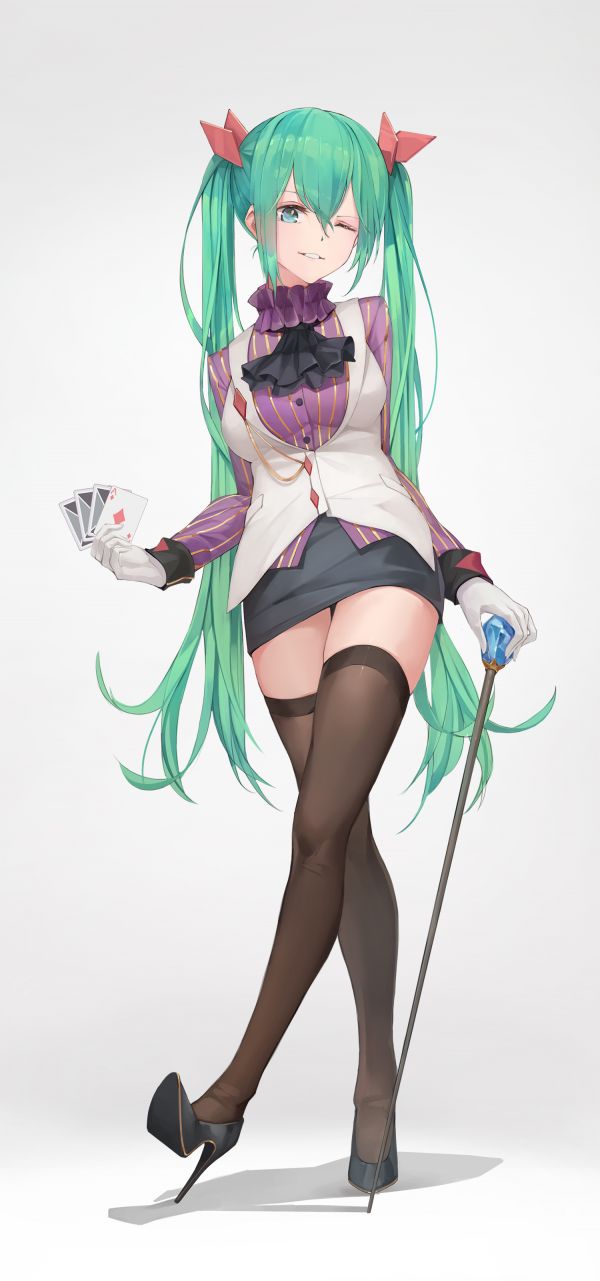 animemeisjes,Hatsune Miku,R H,Vocaloid,hakken,dij highs