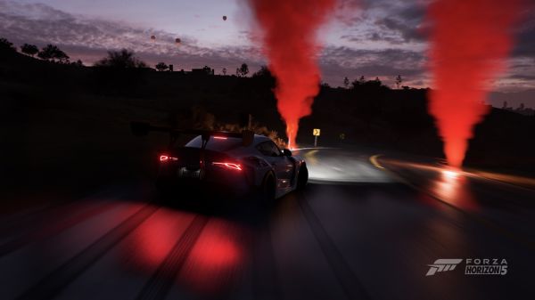 Forza Horizon 5, screen shot, neon, cestné, auto