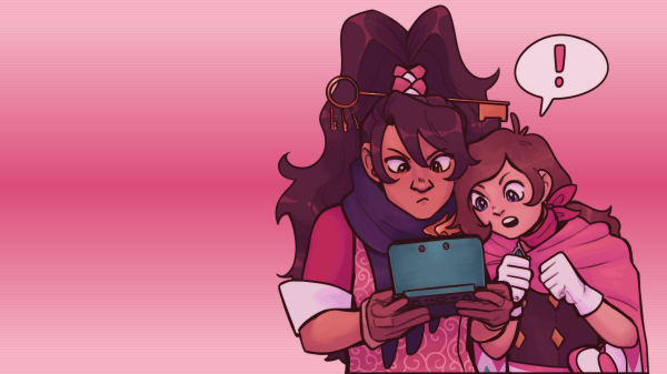 ace attorney, Trucy Wright, Kay Faraday, dlhé vlasy, mys, nintendo DS