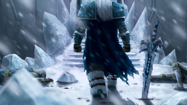 videohry, Svět války, World of Warcraft Wrath of the Lich King, anime, zima, led