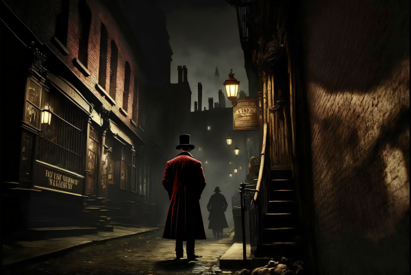 ai art,Jack the Ripper,ผู้ชาย,ลอนดอน,วิคตอเรีย