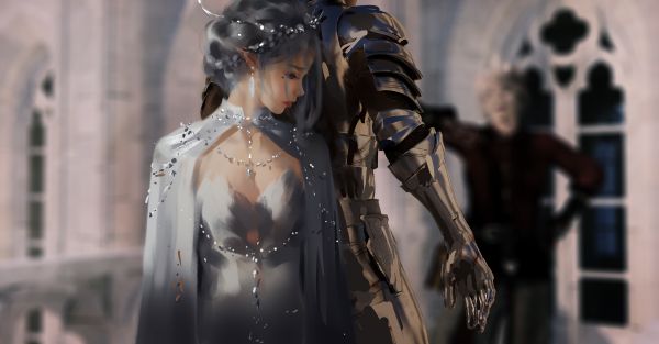 breastplate,cg artwork,black hair,fashion design,ART,armour