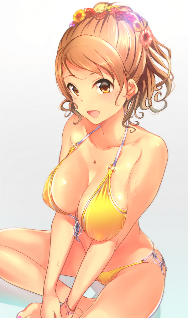 THE email protected Cinderella Girls,anime girls,cleavage,Houjou Karen,bikini