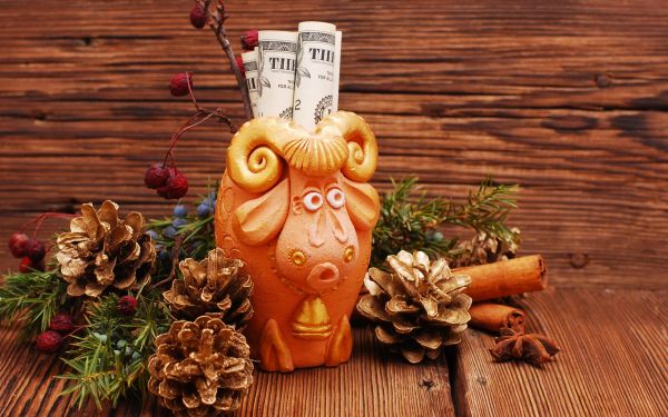 Christmas,wooden surface,wood,statue,New Year,money