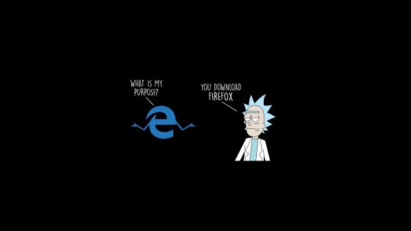 Η Microsoft Edge,1920x1080 px,χιούμορ,Mozilla Firefox,Rick και Morty,Rick Sanchez