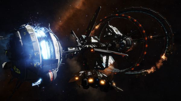 capture d'écran,Elite Dangerous,Explorateur ASP,station spatiale,Port spatial,Damaged Starport