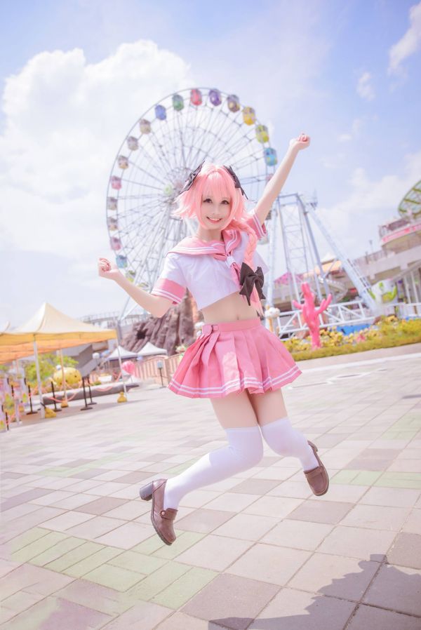 cosplay,Asia,rambut merah muda,rambut dicat,Nasib Grand Orde,Astolfo Fate Apocrypha