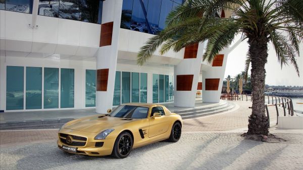 auto, veicolo, Mercedes Benz, auto sportiva, Mercedes Benz SLS AMG, Dubai