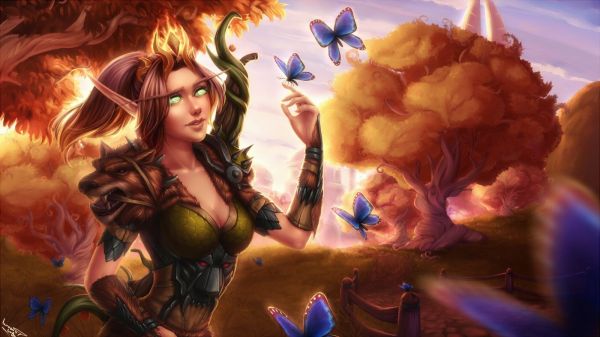 Anime,Mundo de Warcraft,Elfos de sangre,Arte fantasía,mariposa,mitología