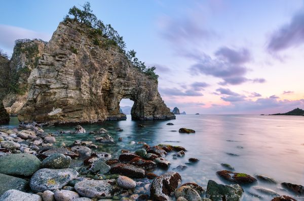 coast, sea, body of water, sky, rock, shore