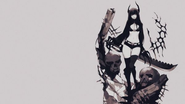 illustratie,anime,Insane Black Rock Shooter,tekening,spotprent,schetsen