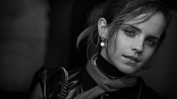 mujer,Emma Watson,monocromo