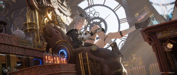 κορίτσια anime,steampunk,Nixie Σωλήνες,Honkai Star Rail,Silver Wolf Honkai Star Rail,μηχανισμός ωρολογιού