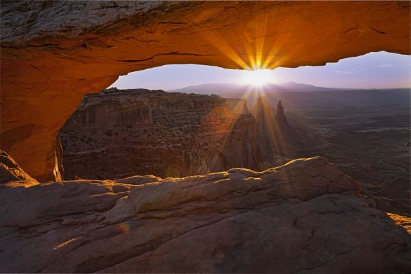 пейзаж,камень,небо,Восход,Солнечный лучик,закат солнца