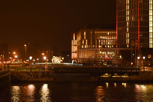 Stadt,Stadtbild,Nacht-,Wasser,Betrachtung,Winter