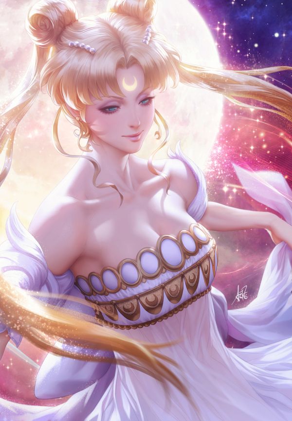 dessin,femmes,Artgerm,Sailor Moon,Sérénité de la Reine,Chevets