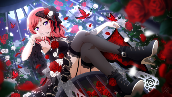 anime,anime girls,Love Live,Nishikino Maki,redhead,stockings