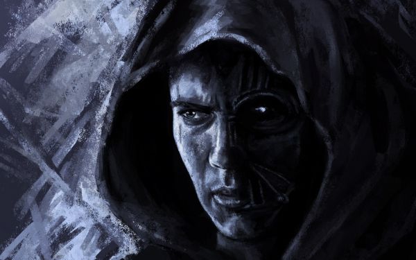 tekening, zwart, Star Wars, monochroom, portret, artwork