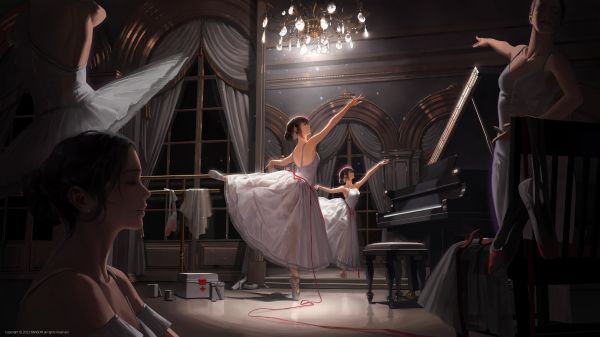 Anime cô gái,Nhóm phụ nữ,Bangsom,Ballerina,Ống tay,vở ballet