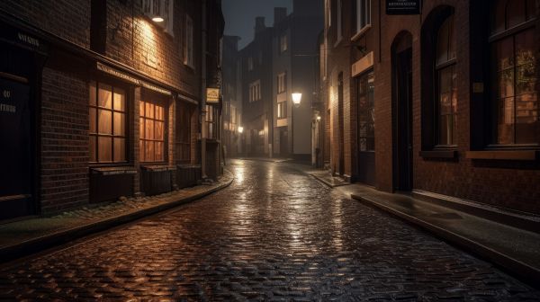 ai art,cobblestone,street,lantern