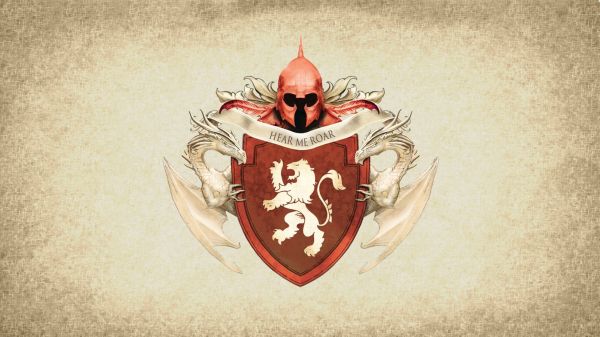 illustration,röd,logotyp,Game of Thrones,hus Lannister,konstverk