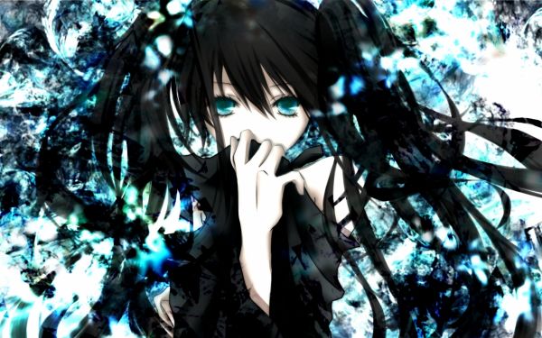 момиче,поза,Black Rock Shooter,брюнетка,виж,коса