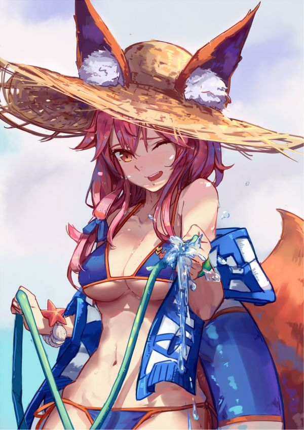 ilustración,Anime,Chicas anime,pelirrojo,Orejas de animales,sombrero