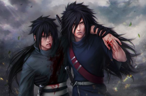 Uchiha Madara,Uchiha izuna,sangue,Naruto,Veja,ferida