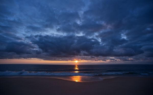 2560x1600像素,海滩,海域,日落