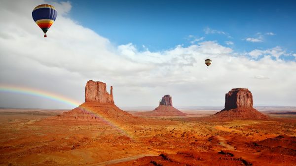 nature,landscape,canyon,valley,rocks,hot air balloons