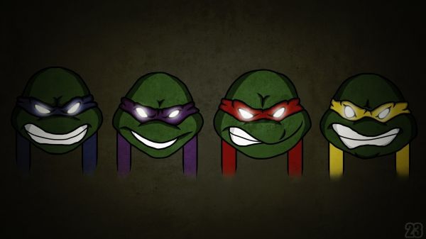 Teenage Mutant Ninja Turtles,Michelangelo,Leonardo,illustrasjon,maske,grønn