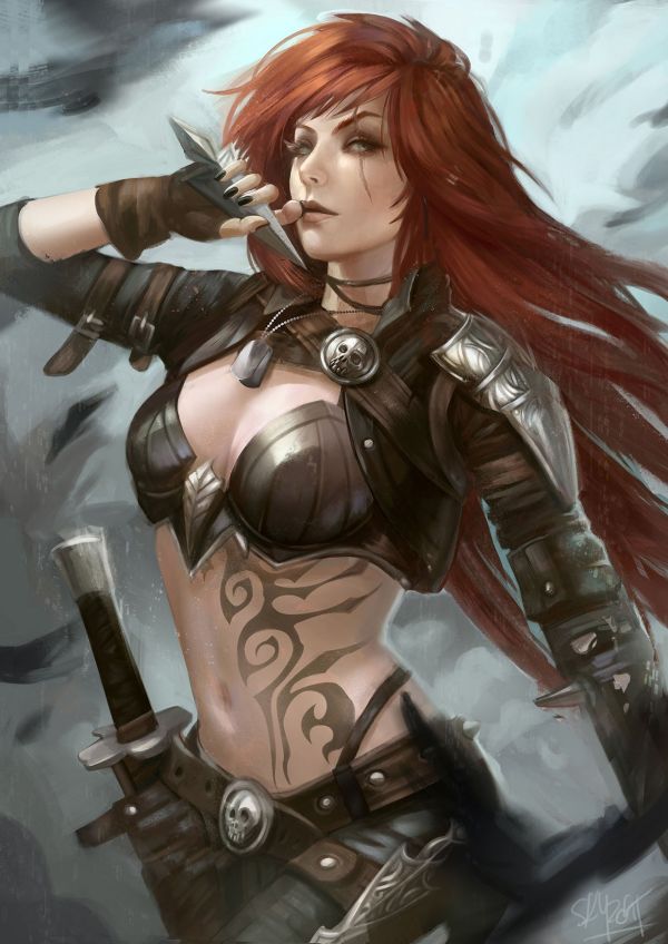 anime,gadis anime,Liga legenda,pejuang,katarina liga legenda,si rambut merah