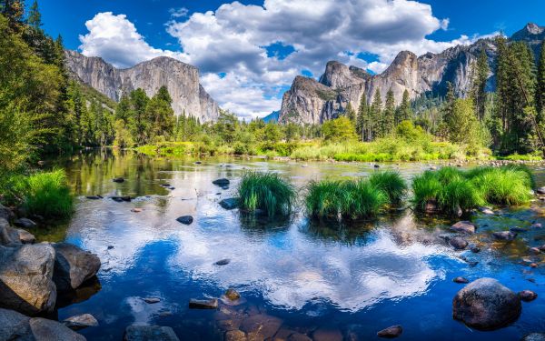 Yosemite Nationaal Park,Verenigde Staten van Amerika,natuur,hemel,bergen,wolken