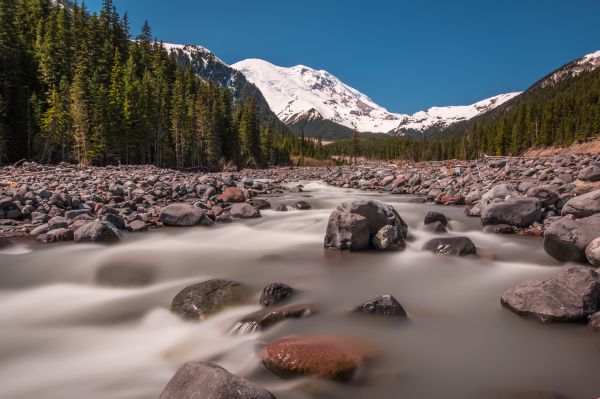 natureza, Formas de relevo montanhosas, região selvagem, montanha, agua, Rocha