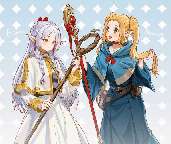 Delicious in Dungeon, marcille, two women, Sousou No Frieren, Frieren, staf