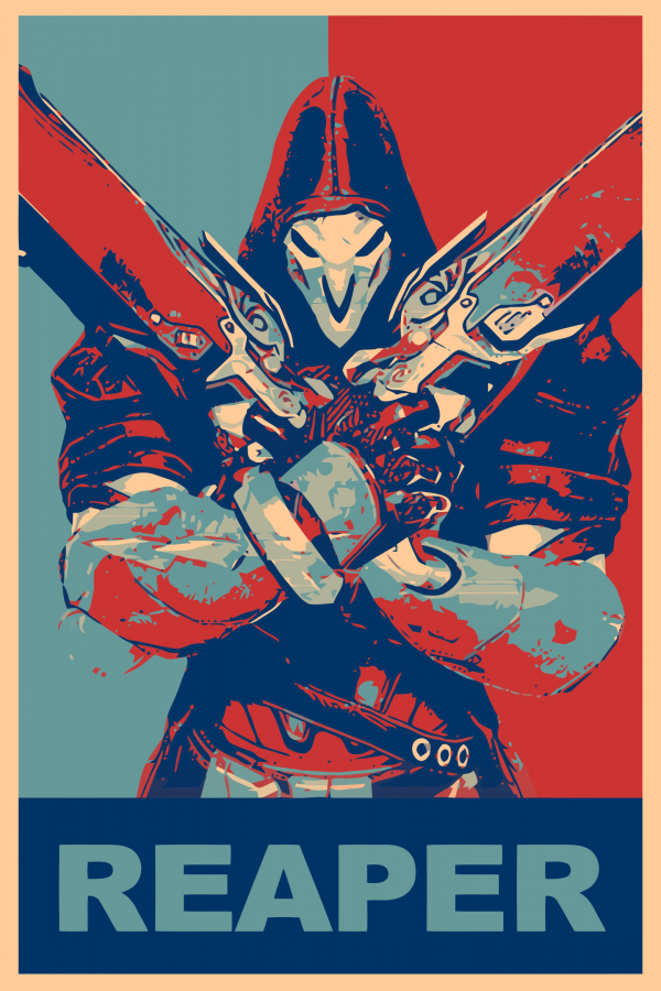 illustration,Overwatch,Reaper Overwatch,Gamer,poster,propaganda