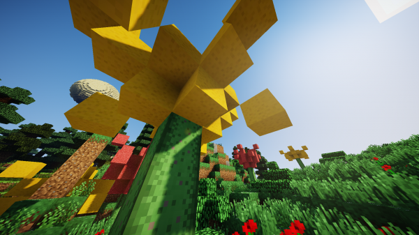 Minecraft,flower landscape,giant sunflower