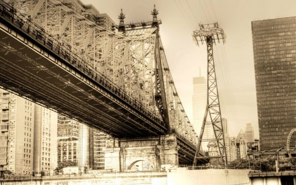 monochrome,cityscape,architecture,building,skyscraper,bridge