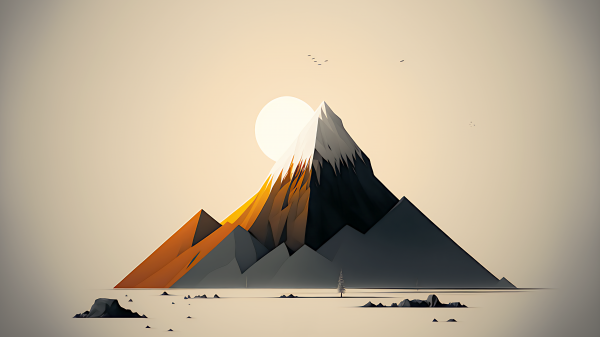 minimalisme,ai art,vector,bergen,natuur,eenvoudige achtergrond