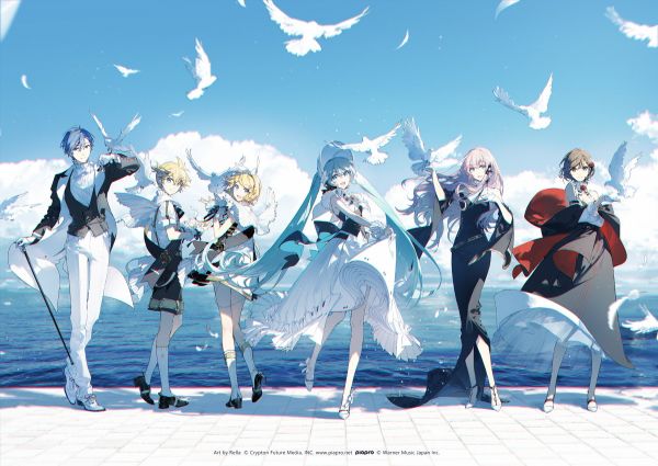 Hatsune Miku,anime,kagamine Len,uccelli,kagamine Rin,animali