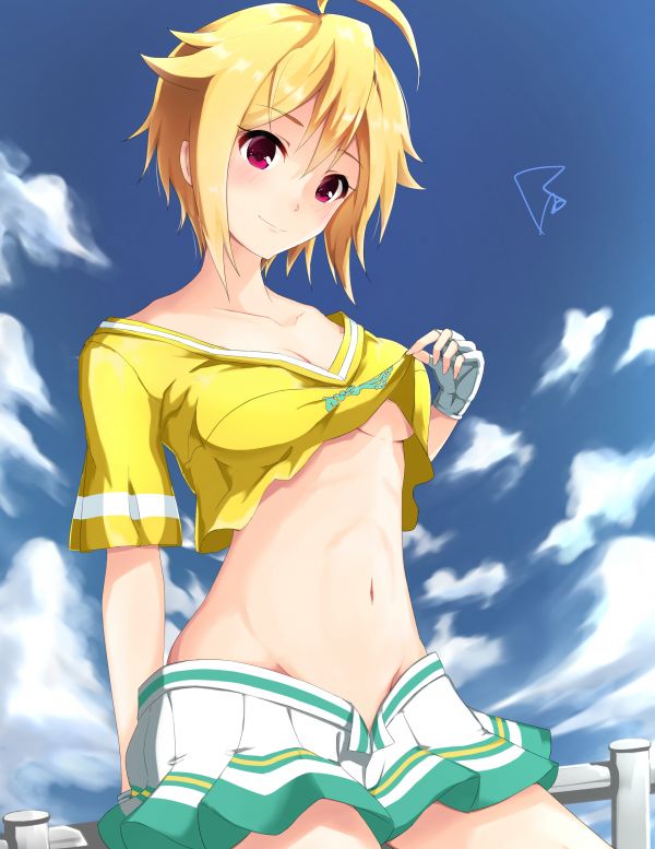 blond,spalting,løfte shirt,underboob,Ibuki Tsubasa,THE email protected Million Live