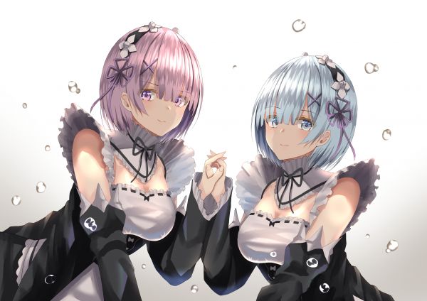 Rem Re Zero,อะนิเมะ,สาวอะนิเมะ,Re Zero Kara Hajimeru Isekai Seikatsu,Ram Re Zero,ผมสั้น